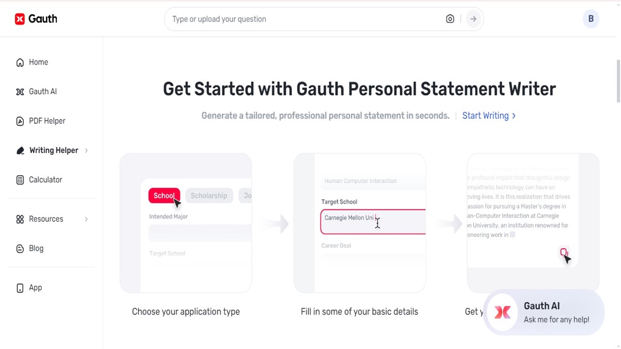 Introducing Gauth: A New Way to Welcome Artificial Intelligence in Writing Personal Statements